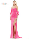 Prom Dresses Long Off Shoulder Fitted Chiffon Prom Dress Rose