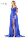 Prom Dresses Long Off Shoulder A Line Chiffon Prom Dress Royal