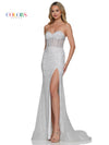 Prom Dresses Long Strapless Glitter Prom Dress Off White