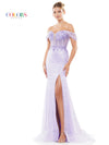 Prom Dresses Long Off Shoulder Glitter Mesh Prom Dress Lilac