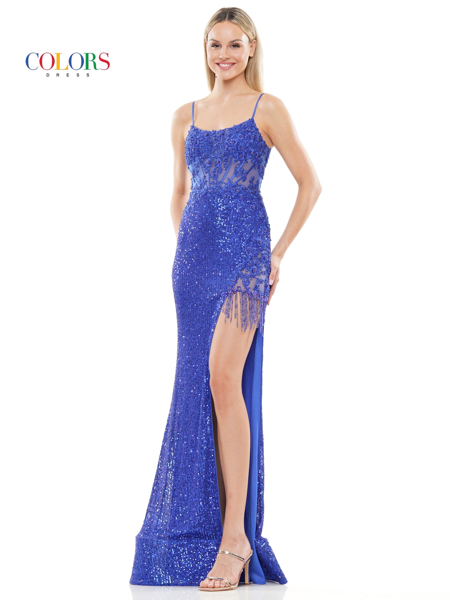 Prom Dresses Long Spaghetti Strap Fitted Prom Dress Royal