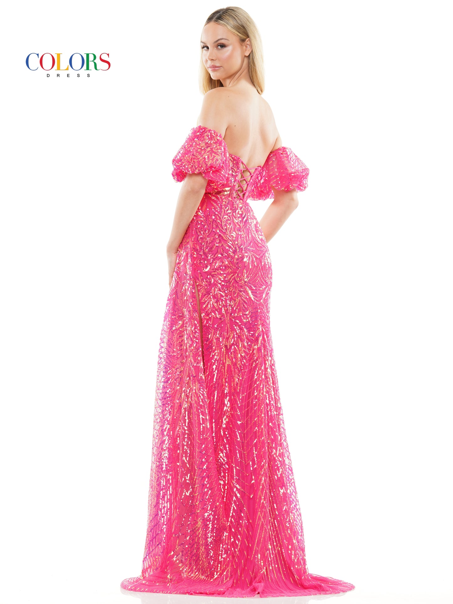 Prom Dresses Long Off Shoulder Formal Sequin Prom Dress Magenta