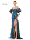 Prom Dresses Long Off Shoulder Formal Sequin Prom Dress Teal