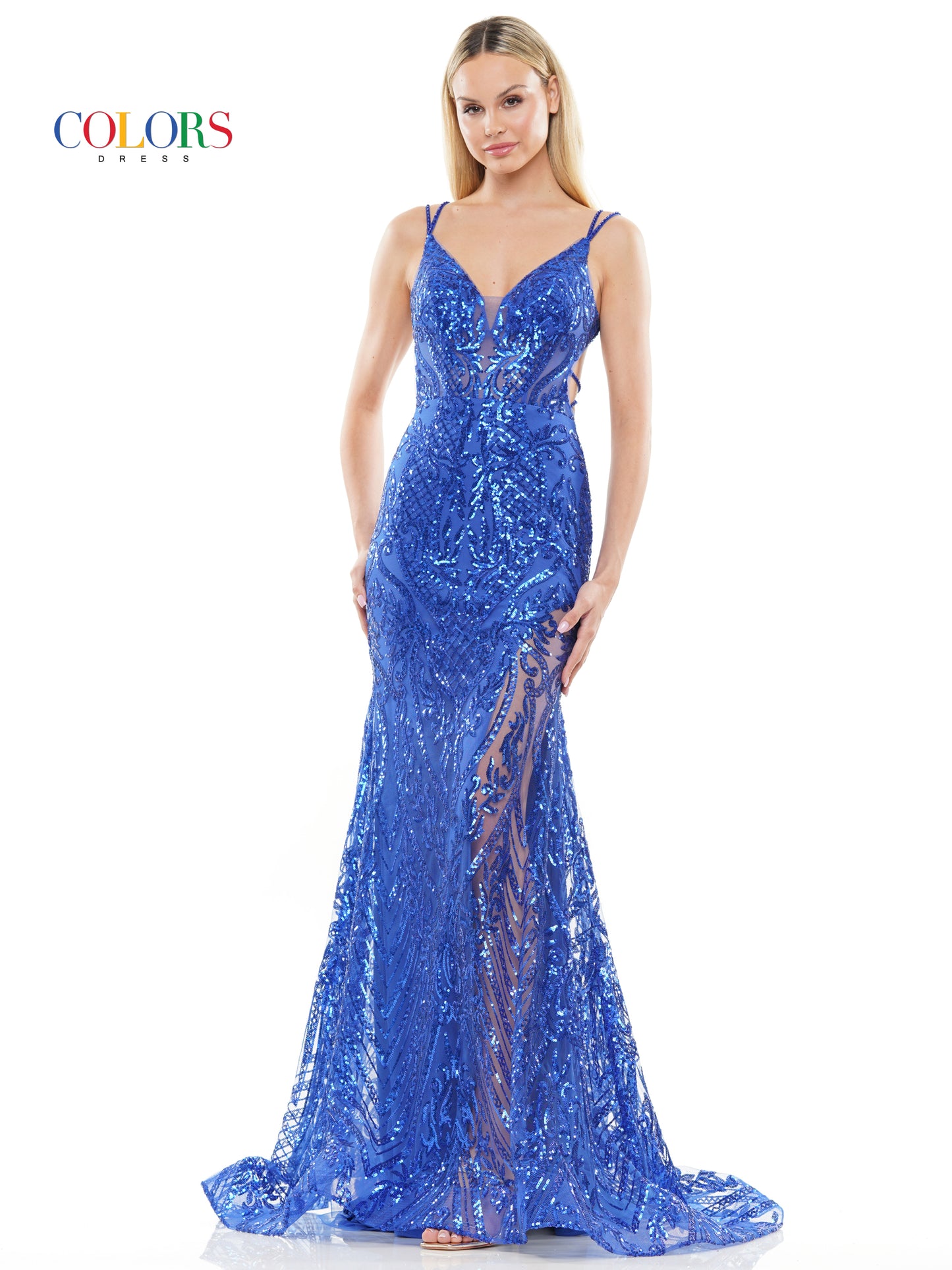 Prom Dresses Long Formal Fitted Sequin Prom Dress Royal