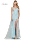 Prom Dresses Long Fitted Spaghetti Strap Prom Dress Light Blue