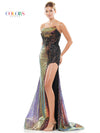 Prom Dresses Long Strapless Fitted Sequin Prom Dress Black Multi