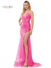 Prom Dresses Long Strapless Fitted Sequin Prom Dress Hot Pink