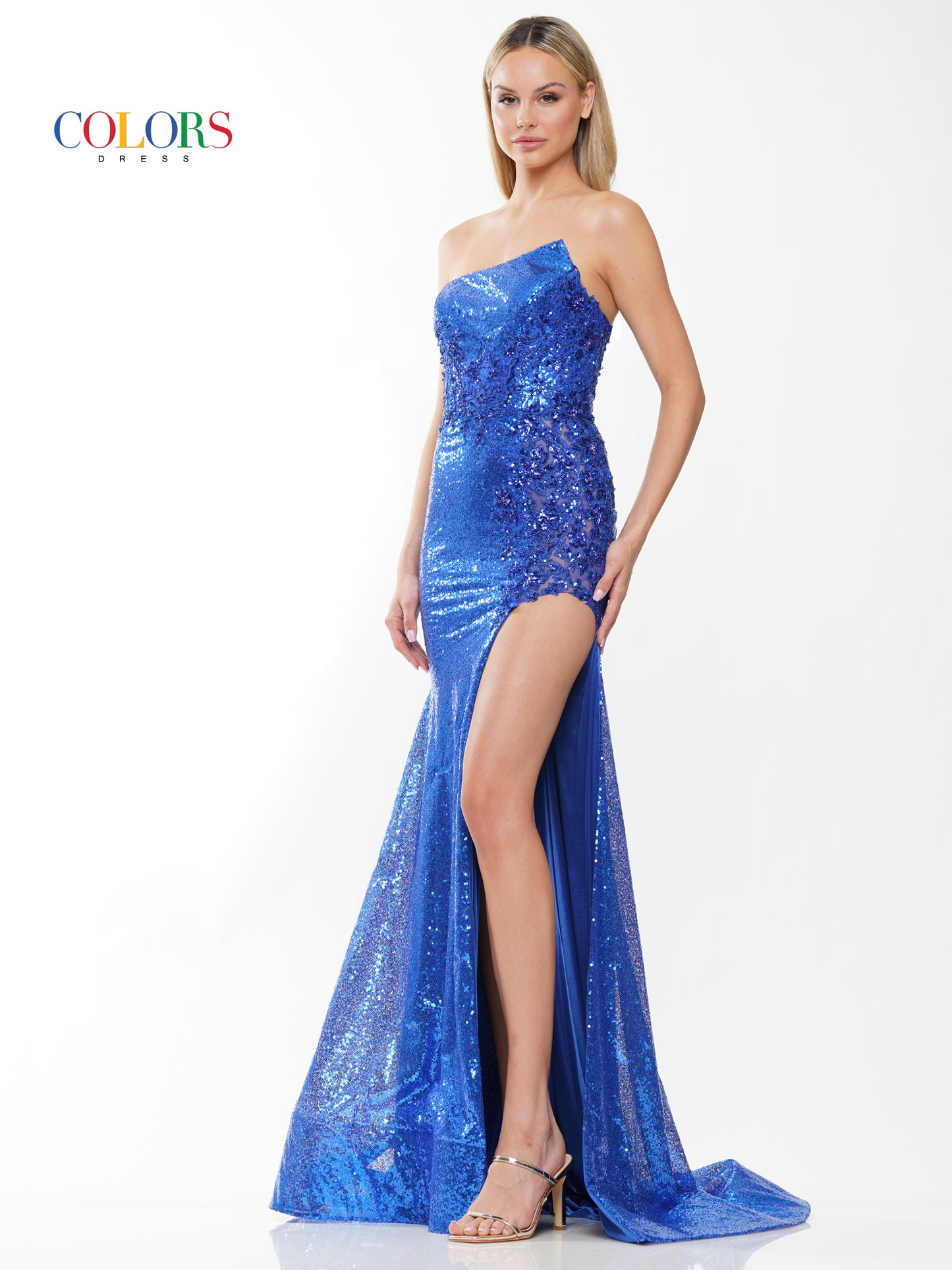 Prom Dresses Long Strapless Fitted Sequin Prom Dress Royal