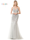 Prom Dresses Long Fitted Spaghetti Strap Prom Dress Silver