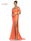 Prom Dresses Long Off Shoulder Sequin Fitted Prom Dress Orange