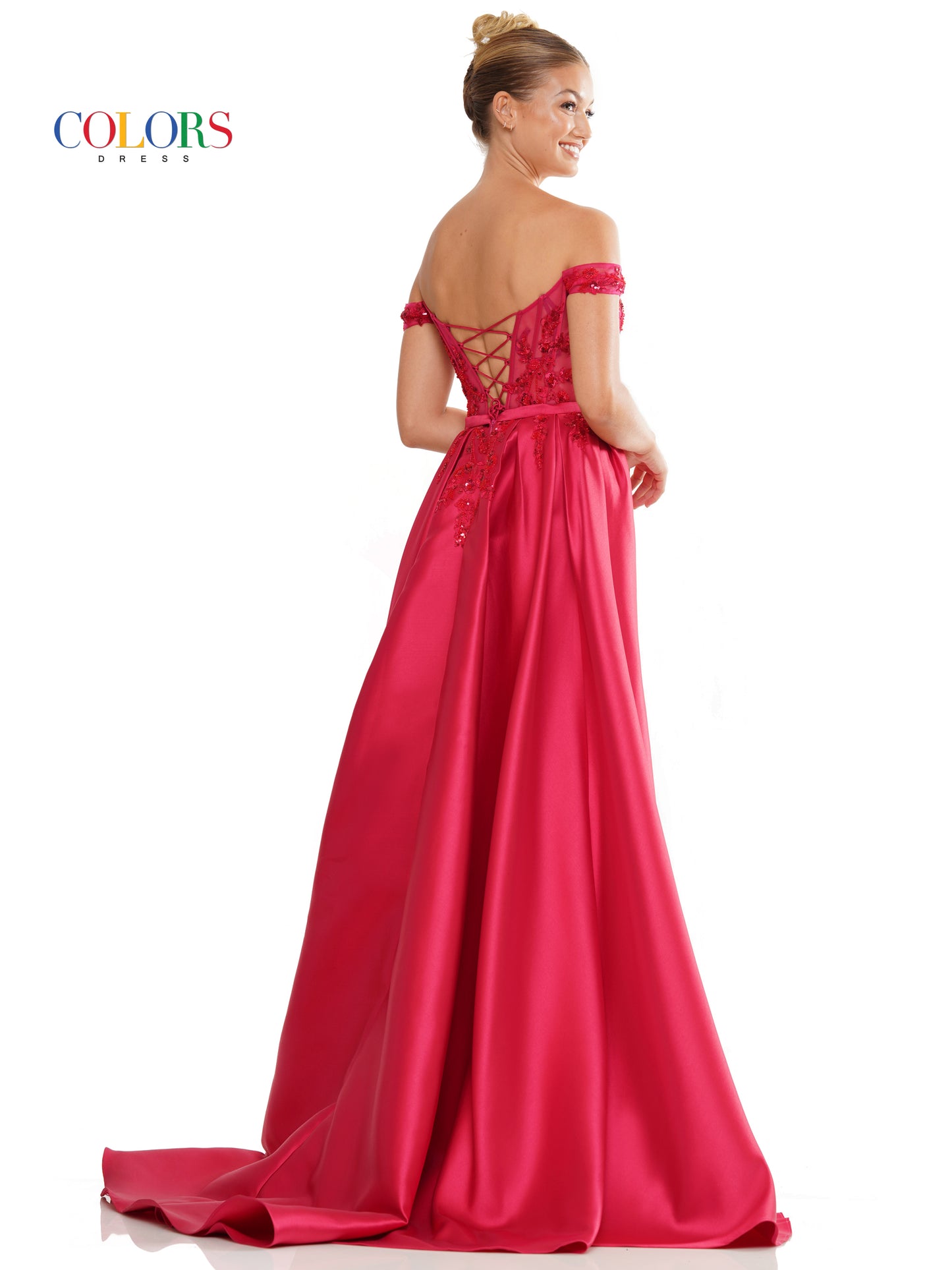 Prom Dresses Long Off Shoulder Satin Overskirt Prom Dress Red