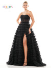 Prom Dresses Prom Long Strapless Mesh Ball Gown Black