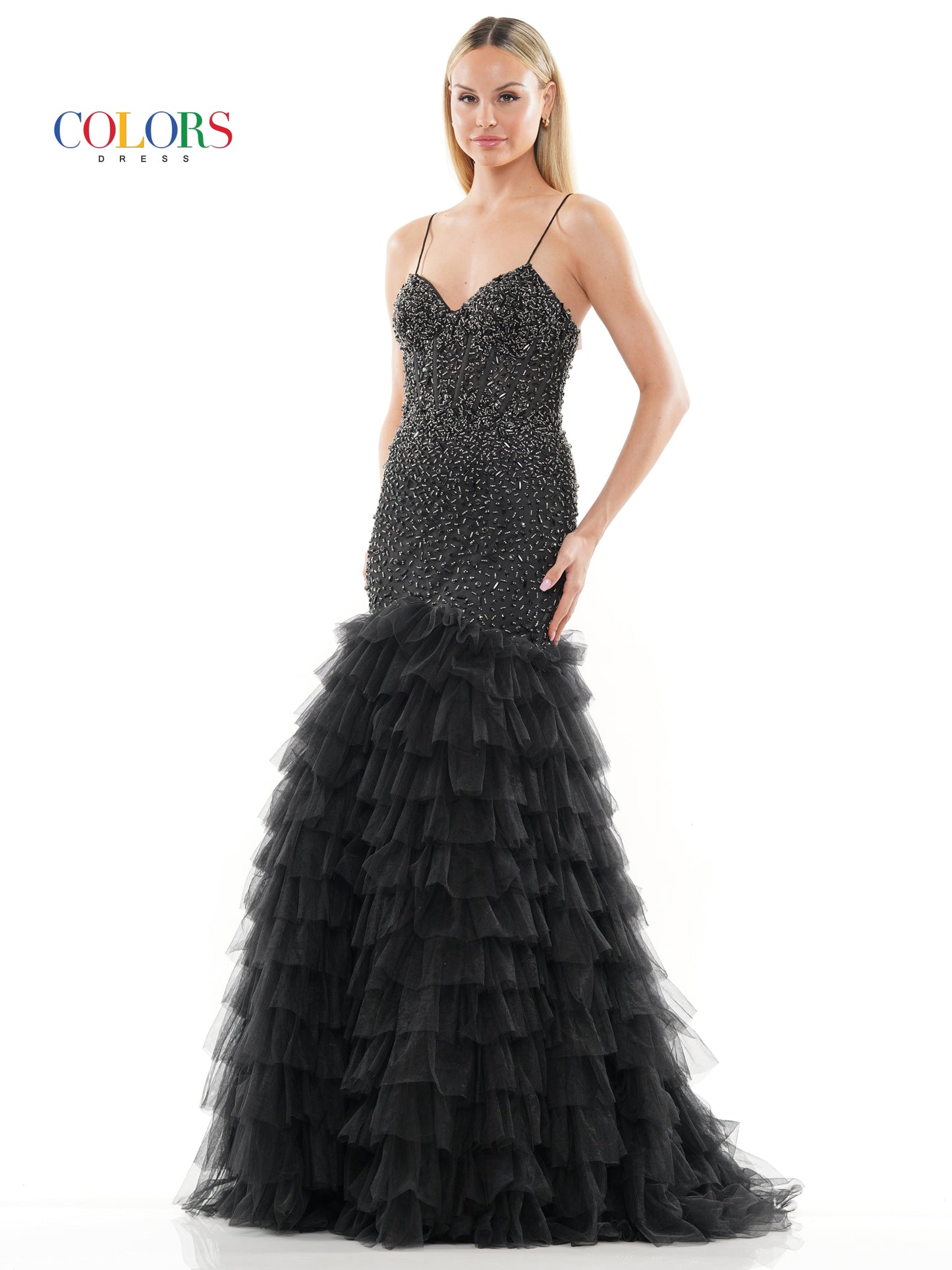 Prom Dresses Long Spaghetti Strap Mermaid Prom Dress Black