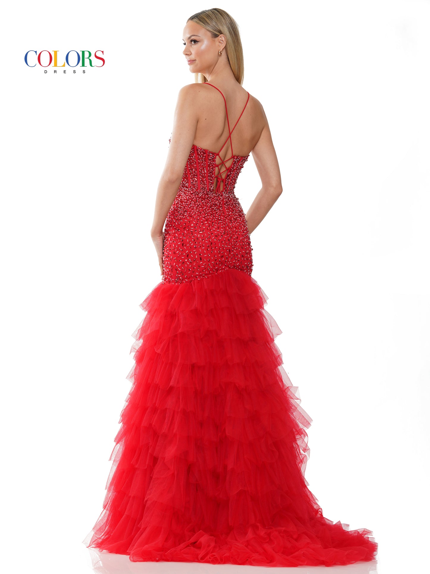 Prom Dresses Long Spaghetti Strap Mermaid Prom Dress Red