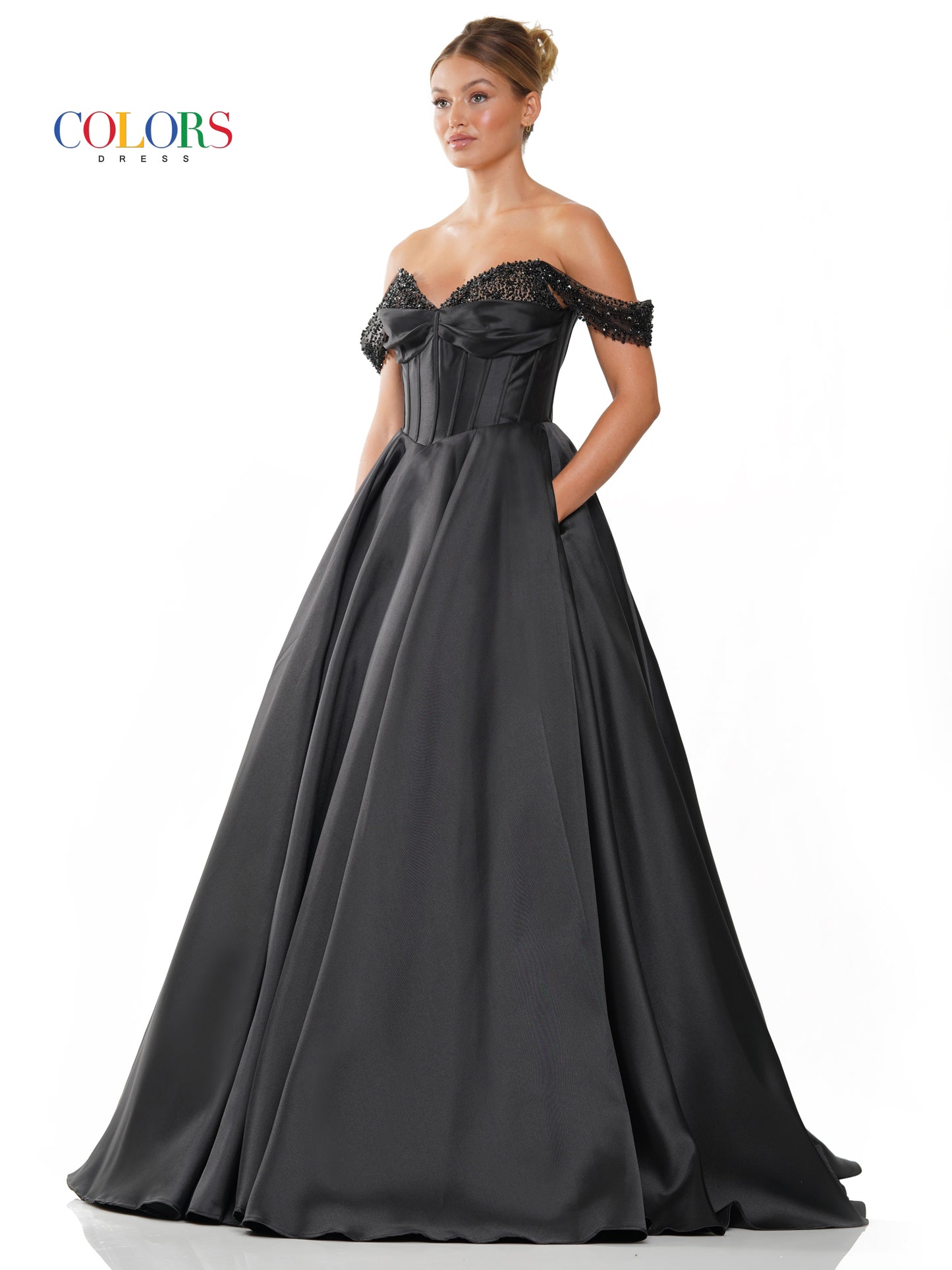 Prom Dresses Long Off Shoulder Mikado Prom Ball Gown Black