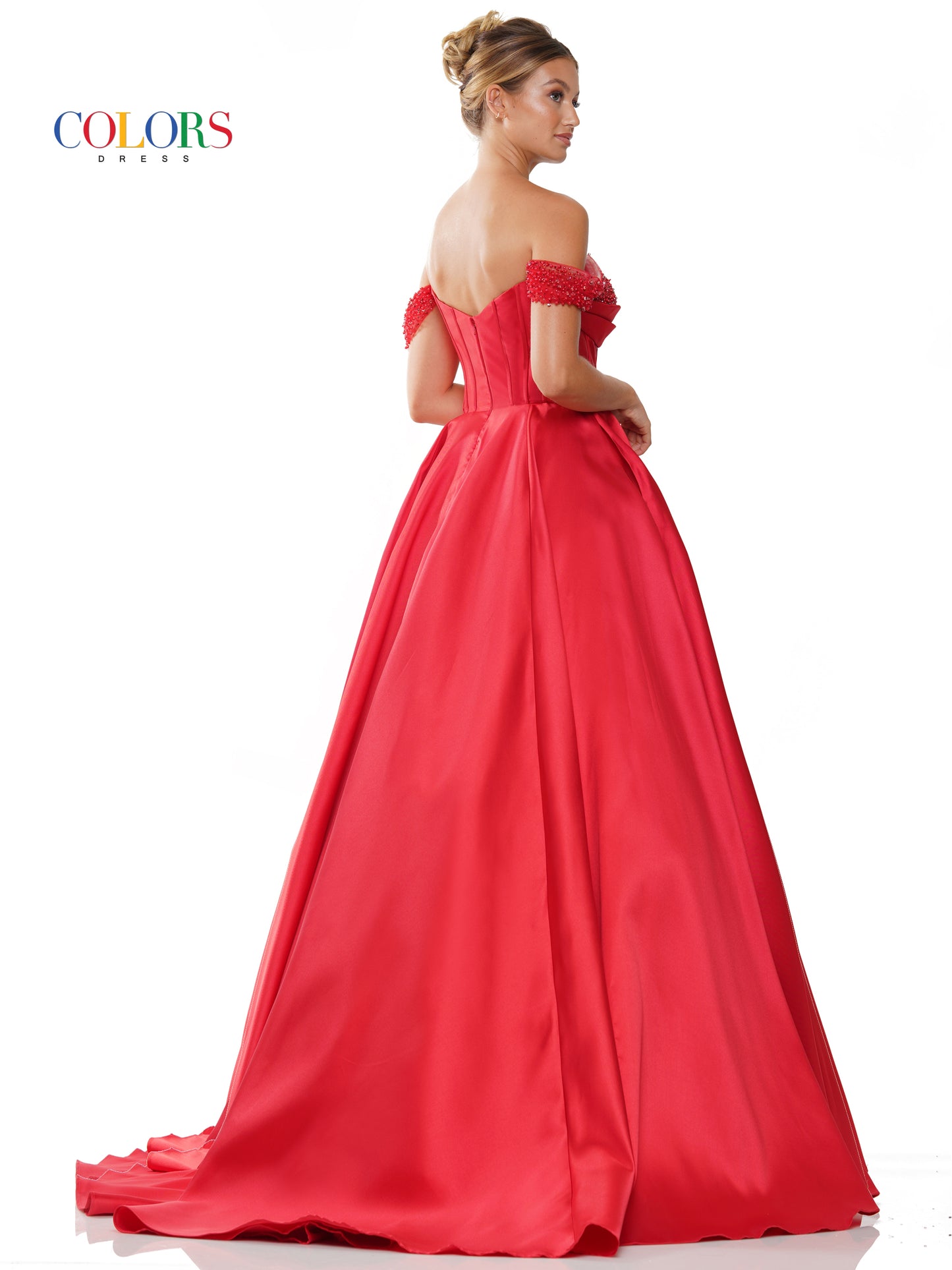 Prom Dresses Long Off Shoulder Mikado Prom Ball Gown Red