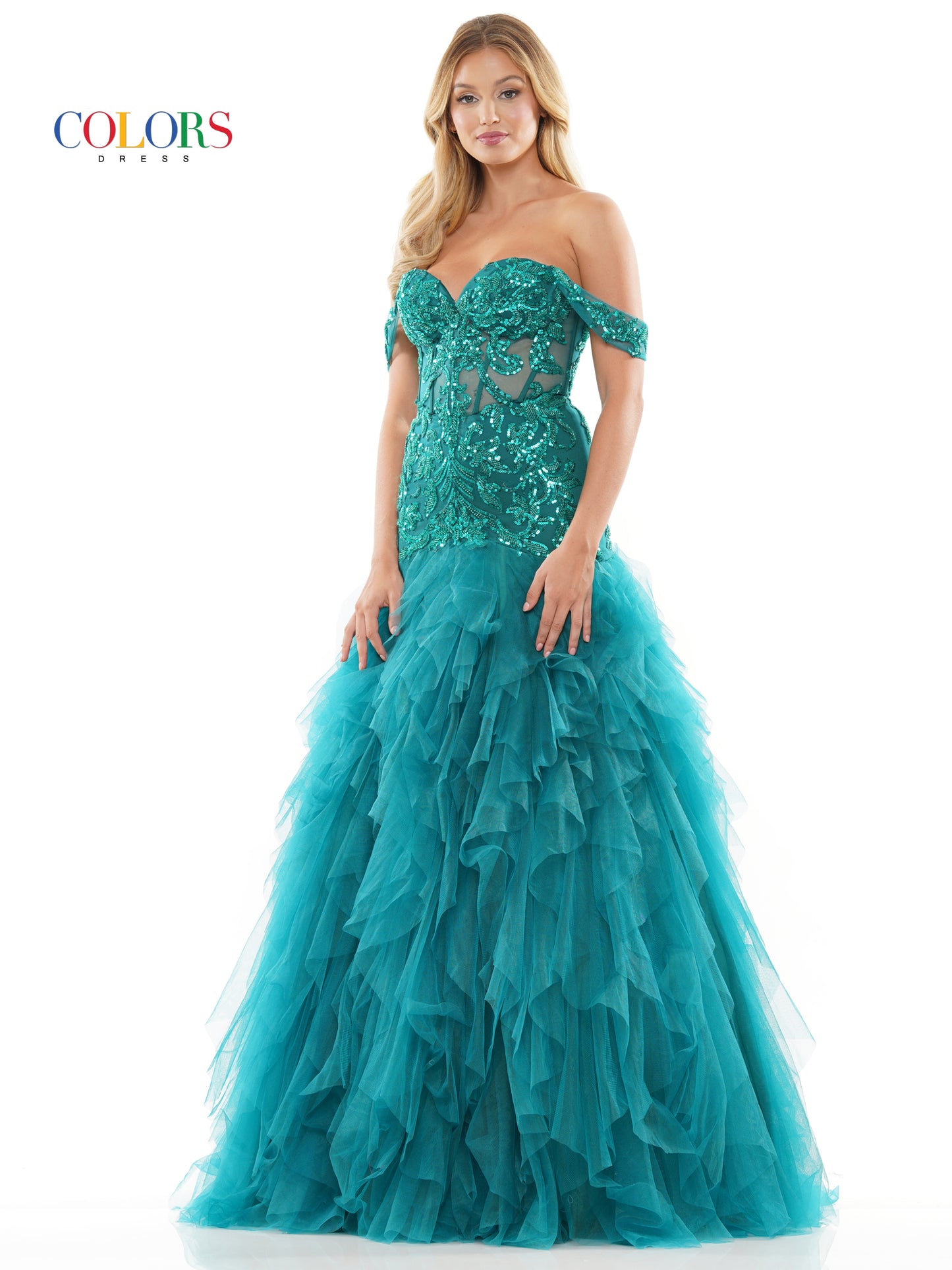 Prom Dresses Formal Long Off Shoulder Mermaid Prom Dress Deep Green