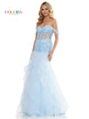 Prom Dresses Formal Long Off Shoulder Mermaid Prom Dress Light Blue