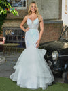 Prom Dresses Long Spaghetti Strap Glitter Mermaid Prom Dress White