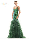 Prom Dresses Long Formal Sequin Mesh Mermaid Prom Dress Deep Green