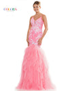 Prom Dresses Long Formal Sequin Mesh Mermaid Prom Dress Barbie Pink