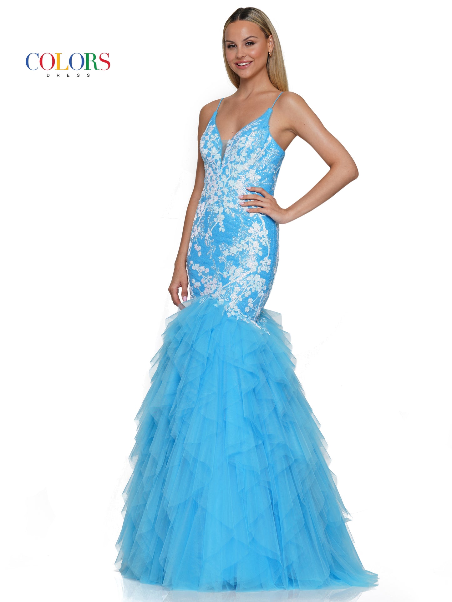 Prom Dresses Long Formal Sequin Mesh Mermaid Prom Dress Turquoise