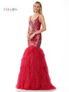 Prom Dresses Long Formal Sequin Mesh Mermaid Prom Dress Wine