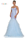 Prom Dresses Long Strapless Formal Mermaid Prom Dress Light Blue