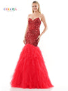 Prom Dresses Long Strapless Formal Mermaid Prom Dress Red