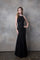 Long Fitted Formal Halter Lace Chiffon Dress