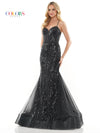 Prom Dresses Long Formal Glitter Mesh Mermaid Prom Dress Black