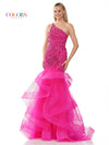 Prom Dresses Long One Shoulder Formal Mermaid Prom Dress Fuchsia