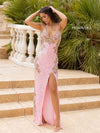 Prom Dresses Long Fitted Formal Sequin Prom Dress Baby Pink