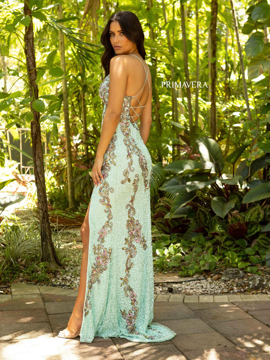 Prom Dresses Long Fitted Formal Sequin Prom Dress Mint