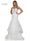 Prom Dresses Prom Long Spaghetti Strap Mermaid Formal Dress Off White