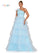 Prom Dresses Prom Long One Shoulder Beaded Mesh Ball Gown Light Blue