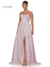 Prom Dresses Long Strapless Sequin A Line Prom Dress Blush