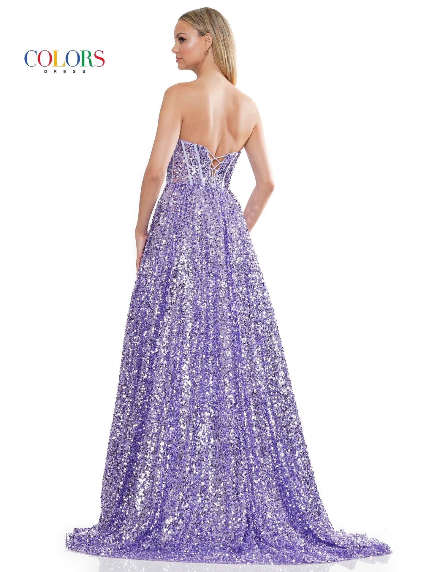 Prom Dresses Long Strapless Sequin A Line Prom Dress Lilac