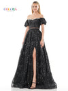 Prom Dresses Prom Long Off Shoulder Glitter Mesh Ball Gown Black