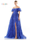 Prom Dresses Prom Long Off Shoulder Glitter Mesh Ball Gown Royal