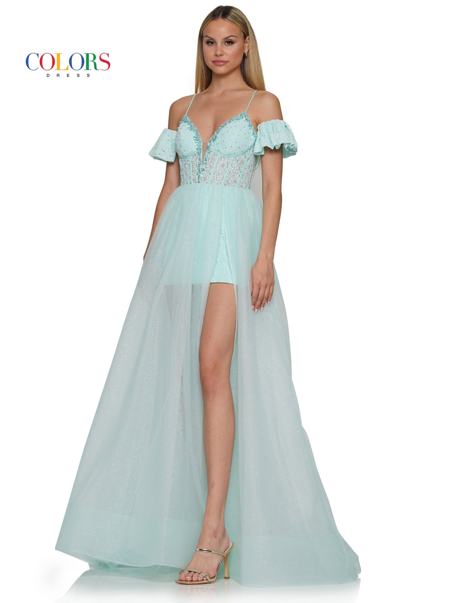 Prom Dresses Long Off Shoulder A Line Prom Dress Mint