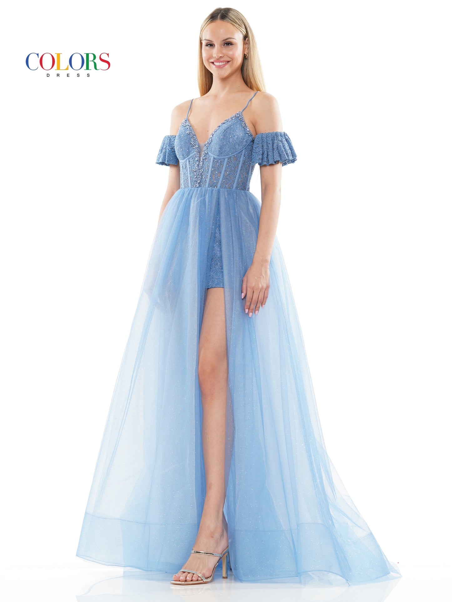 Prom Dresses Long Off Shoulder A Line Prom Dress Slate Blue