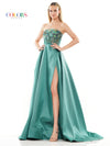 Prom Dresses Long Strapless Mikado Prom Ball Gown Emerald