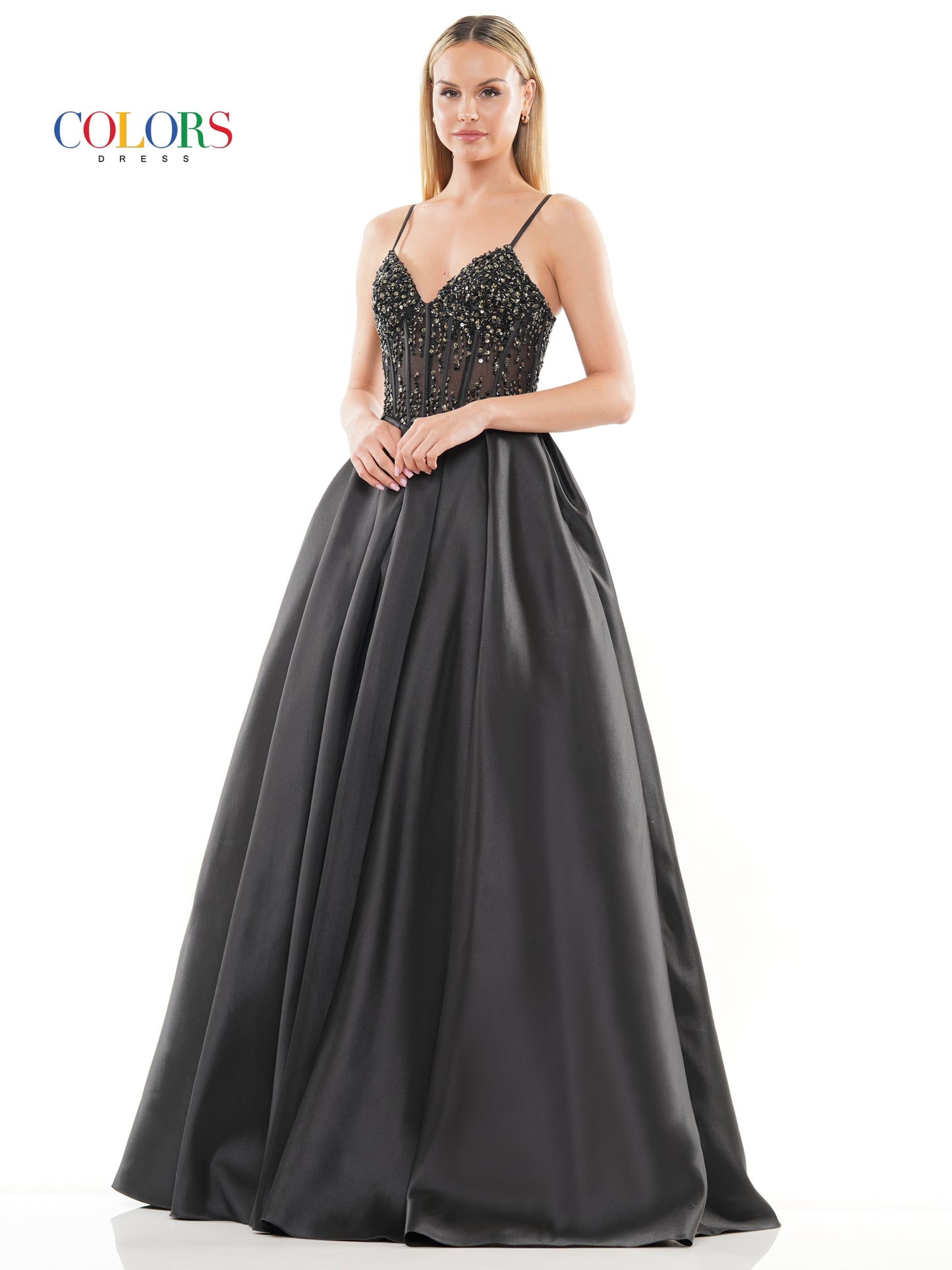 Prom Dresses Prom Long Spaghetti Strap Mikado Ball Gown Black