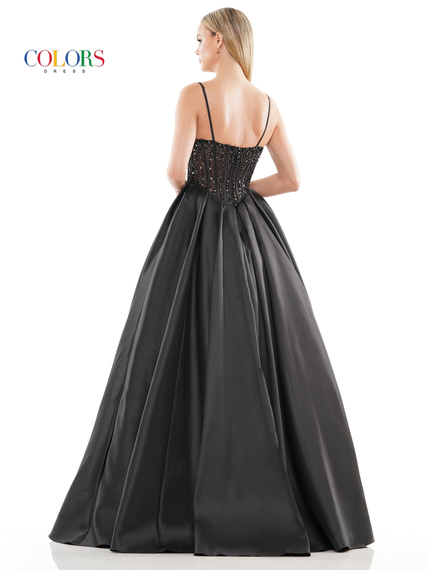 Prom Dresses Prom Long Spaghetti Strap Mikado Ball Gown Black