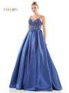 Prom Dresses Prom Long Spaghetti Strap Mikado Ball Gown Blueberry