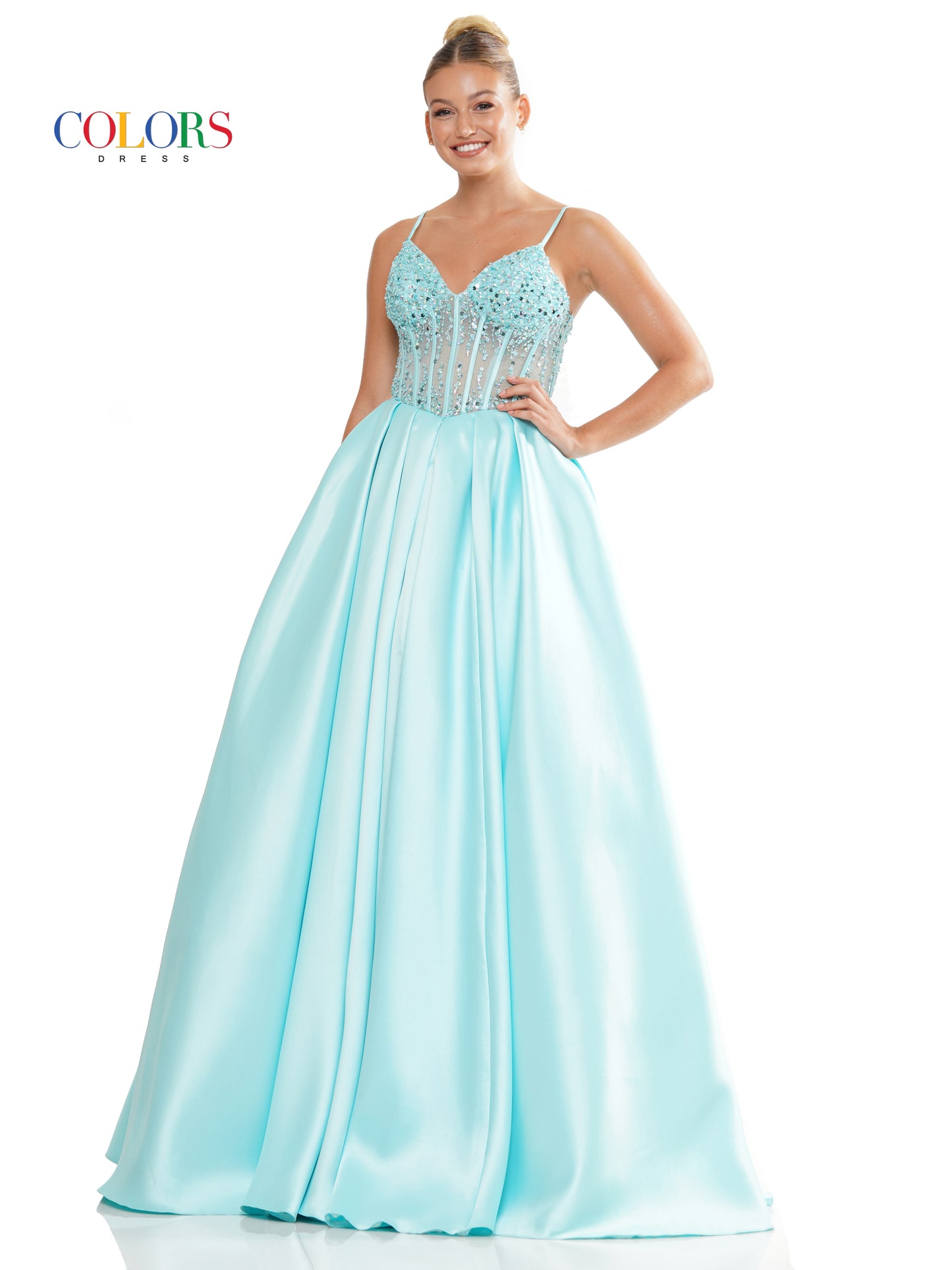 Prom Dresses Prom Long Spaghetti Strap Mikado Ball Gown Mint