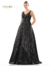 Prom Dresses Long Sleeveless Sequin Prom Ball Gown Black