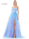 Prom Dresses Long Spaghetti Strap Sequin Prom Ball Gown Blue Lilac