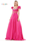 Prom Dresses Long Formal Satin Pocket Prom Ball Gown Hot Pink